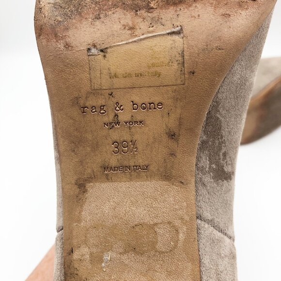 RAG & BONE Drea Tan Leather Suede Block Heel Ankle Boot Womens 9.5 - Picture 10 of 12